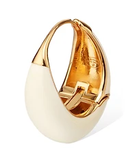 Retro Chic White Drop Hoop Earrings