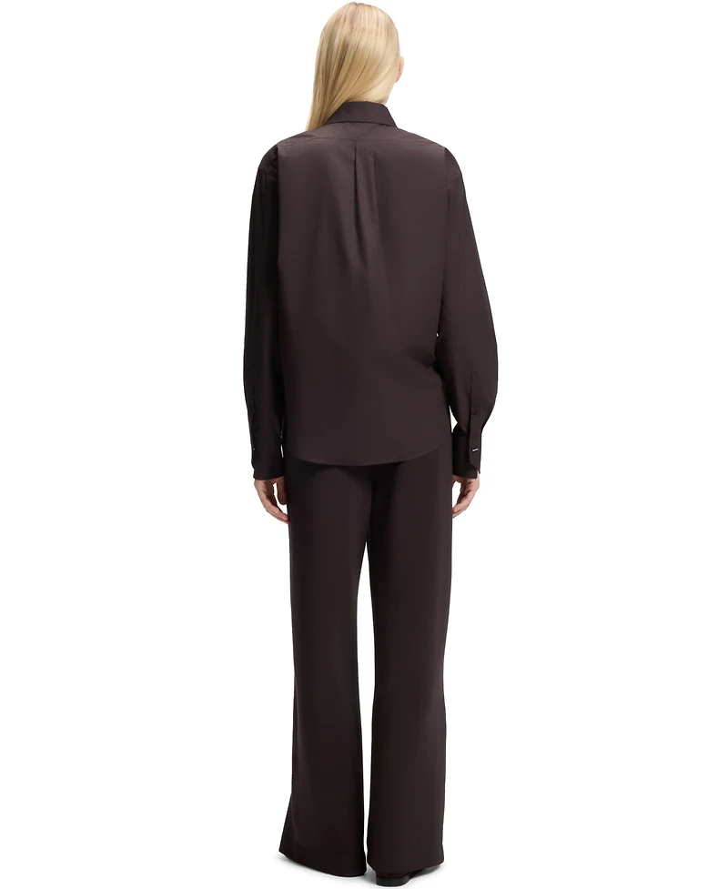 Boss by Hugo Women's Oversized-Fit Point Collar Blouse