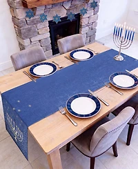 Avanti Menorah Hanukkah Table Runner, 14" x 72"