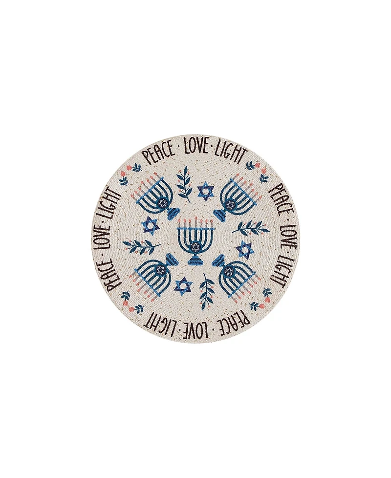Avanti Peace Love Woven Braided Round Placemats, Set of 4
