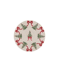 Avanti Bows Trees Woven Braided Round Placemats, Set of 4