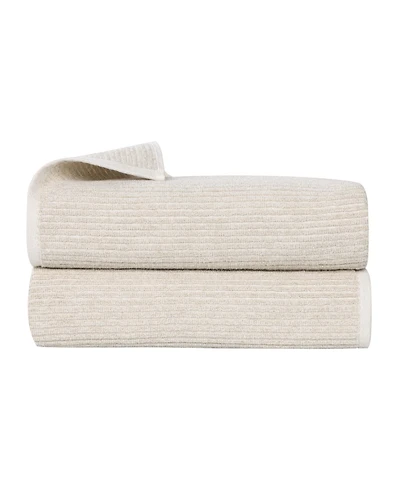 Superior Destin Viscose Blend Absorbent Quick Dry Solid Ribbed Design 2-Piece Bath Sheet Set