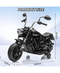 homfan 12V Electric Motorcycle with Removable Training Wheels Ride-On Toy, 66 lbs Capacity, Ages 3-5