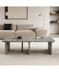 Streamdale Furniture Modular Concrete Coffee Table Set of 2