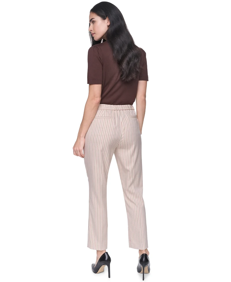 Tommy Hilfiger Women's Sloane Striped Mid-Rise Ankle Pants