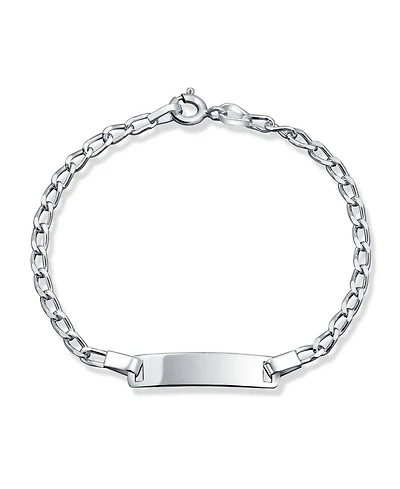 Bling Jewelry Dainty Thin Name Identification Id Bracelet Curb Link .925 Sterling Silver Small Wrist
