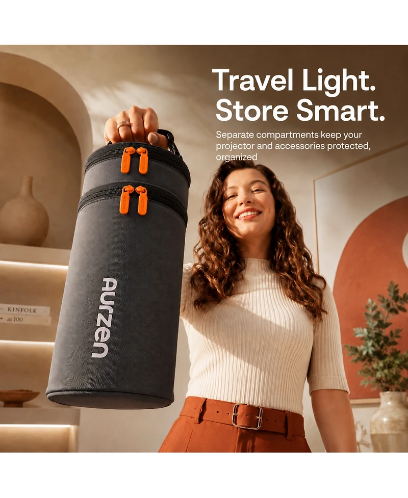 Aurzen Mini Projector Carrying Case, Portable Storage Bag with Foam Padding, Dual-Use Handle, Compatible with E1R, HY300/Pro, Ygskk and The Freestyle
