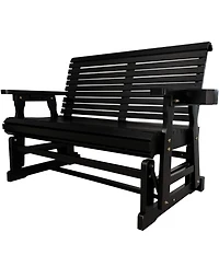 Innovaze Patio Glider with Cup Holders, High Roll Back and Deep Contoured Seat,Heavy Duty 800 Lb (2-Seater
