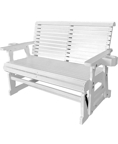 Innovaze Patio Glider with Cup Holders, High Roll Back and Deep Contoured Seat,Heavy Duty 800 Lb (2-Seater