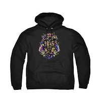 Harry Potter Men's Hogwarts Floral Foliage Crest Pull-Over Hoodie