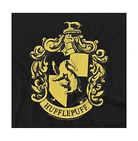 Harry Potter Men's Hufflepuff Crest Cotton Crewneck Sweatshirt