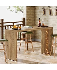 Tribesigns 55.12 Inch Faux Marble Finished Modern Home Bar Table