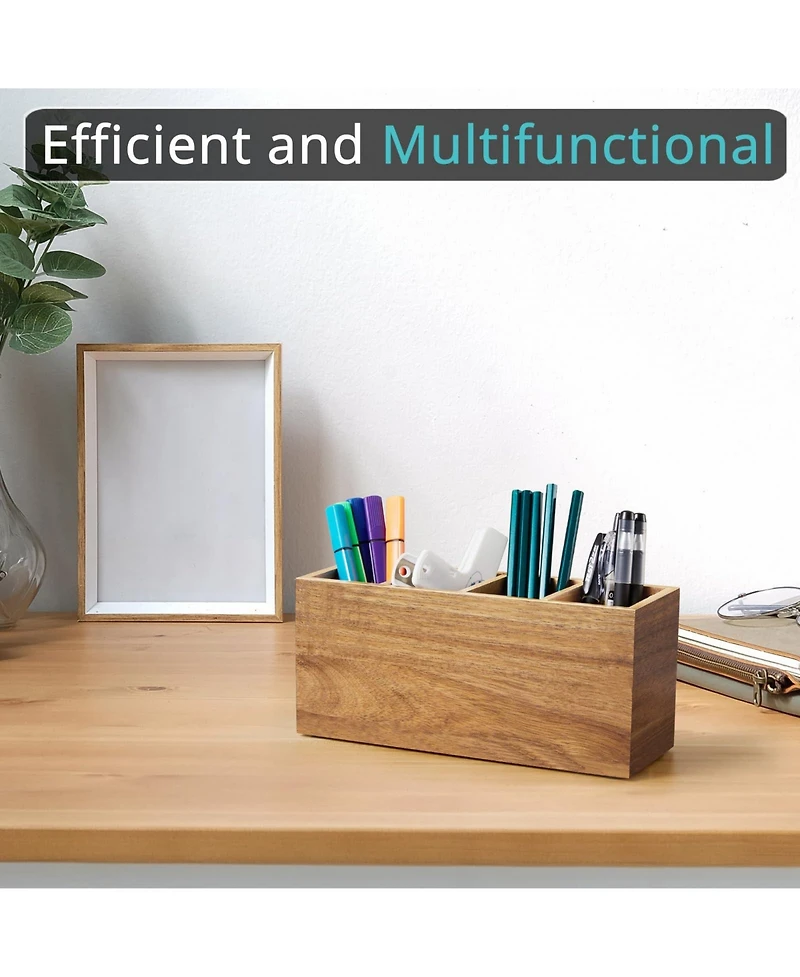 Danrong Wood Desk Organizer 4 Slot Desktop Storage Holder