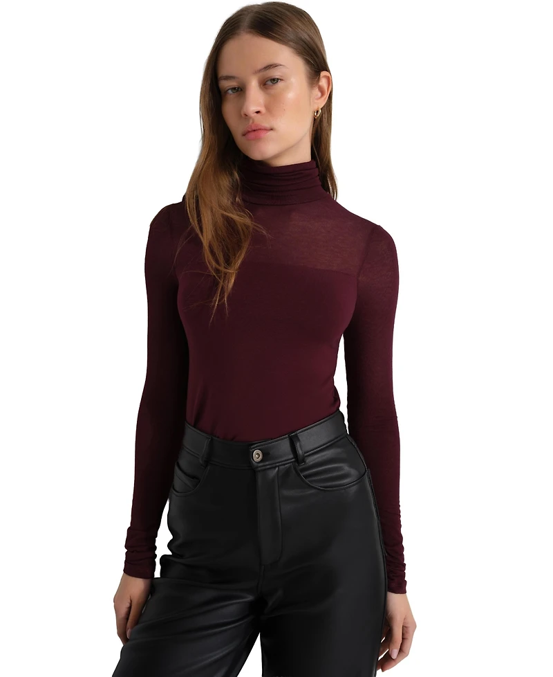 Marcella Women's Cara High-Stretch Long-Sleeve Turtleneck Top