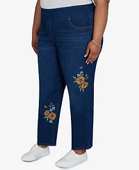 Alfred Dunner Plus Pull-On Cropped Denim Pants