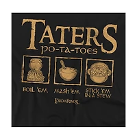 Lord Of The Rings Men's Graphic Long-Sleeve Taters Cotton Crewneck Sweatshirt