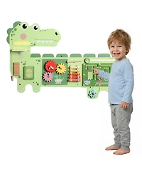 Qaba Dinosaur Wall-Mounted Busy Board, Music and Sensory Learning, Ages 2+