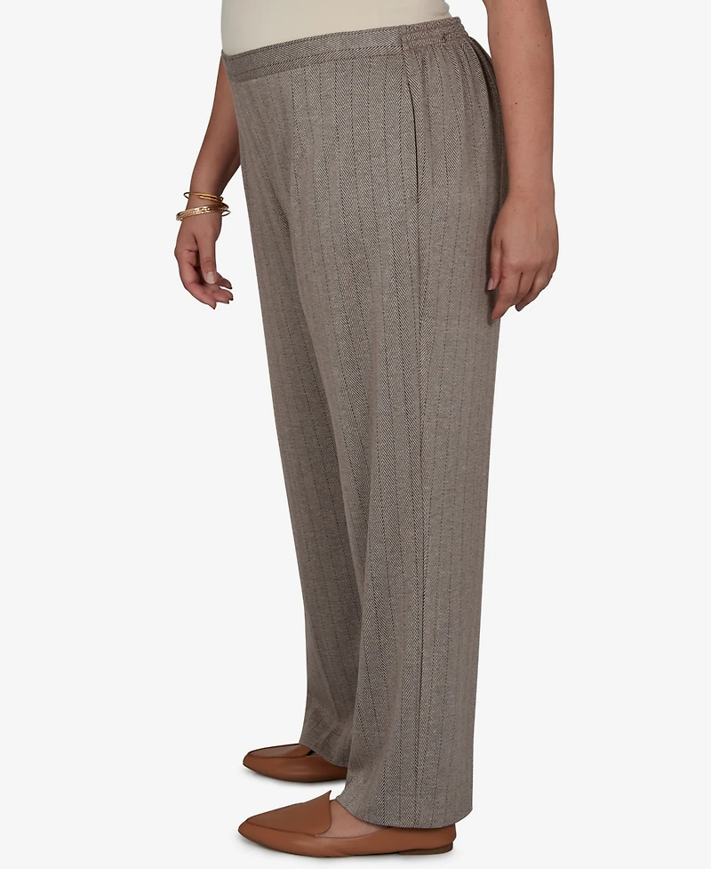 Alfred Dunner Plus Pull-On Pinstripe Mid-Rise Pants