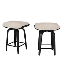 gaomon Set of 2 26" Backless Swivel Counter Stools with Flannel Saddle Seat and Bentwood Legs