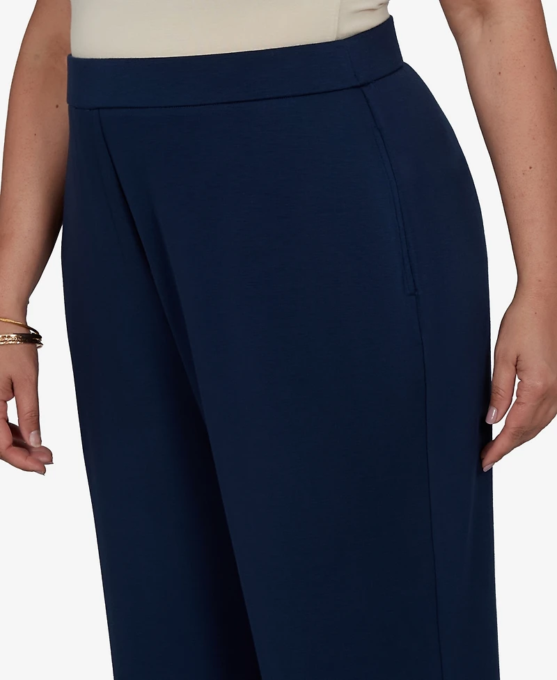 Alfred Dunner Plus Wide-Leg Pull-On Rayon-Nylon Blend Pants