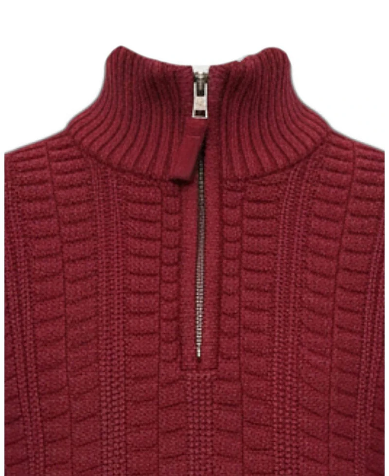 Hope & Henry Little and Big Boys' S - Xl Organic Half Zip Cable Pullover Sweater