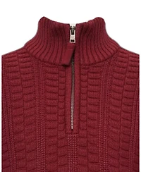 Hope & Henry Little and Big Boys' S - Xl Organic Half Zip Cable Pullover Sweater