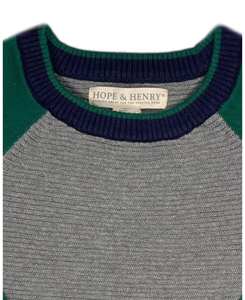 Hope & Henry Little and Big Boys' Organic Long Sleeve Raglan Sweater