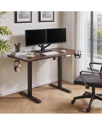 Clihome Electric Standing Desk, Adjustable Height Sit Stand Desk, Ergonomic Home Office Desk with 2-Tier Legs