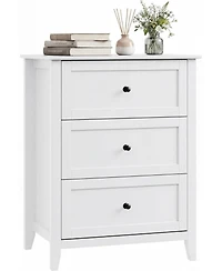 Gaomon 27.5" 3-Drawer Dresser with Lacquered Finish and Gold Knobs