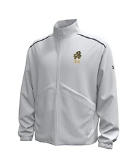 Under Armour Men's 1 Gray Notre Dame Fighting Irish Wear Green Unstoppable Woven Full-Zip Jacket