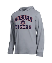Champion Men's Heather Gray Auburn Tigers High Motor All-Star Long Sleeve Hooded T-Shirt