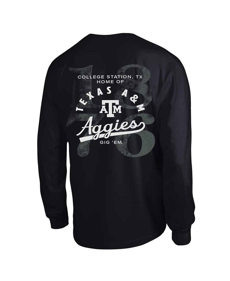 Champion Men's Laminated All-Star Texas A&M Aggies Screen Print Graphics Long Sleeve T-Shirt