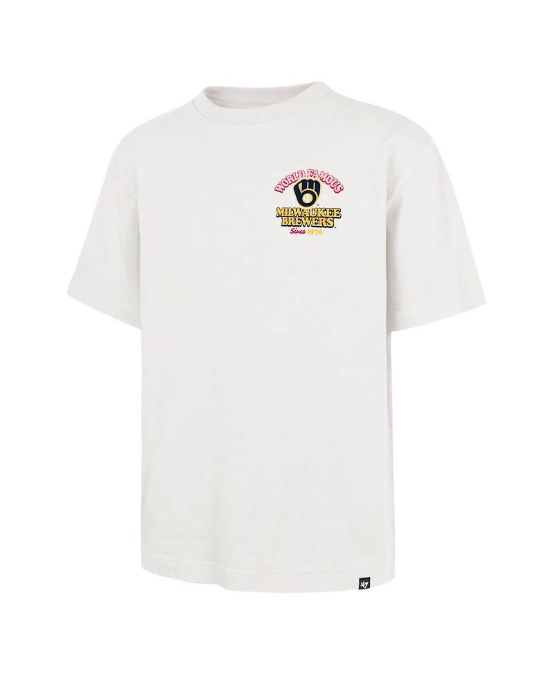 '47 Brand Men's Cream Milwaukee Brewers Glizzy T-Shirt