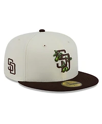 New Era Men's White/Brown San Diego Padres Blossom 59FIFTY Fitted Hat
