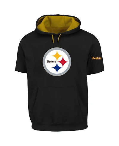 Fanatics Men's Big & Tall Pittsburgh Steelers Fleece Short-Sleeve Midweight Pullover Hoodie