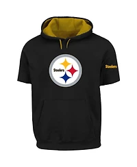Fanatics Men's Big & Tall Pittsburgh Steelers Fleece Short-Sleeve Midweight Pullover Hoodie