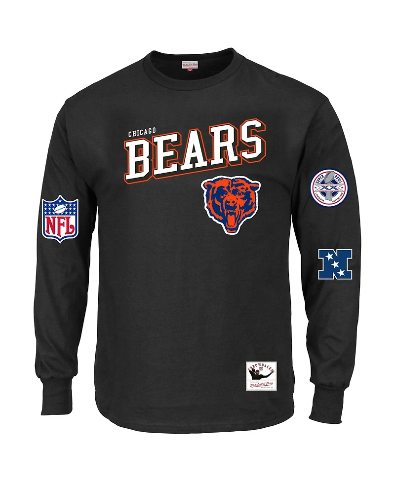 Mitchell & Ness Men's Black Chicago Bears Big & Tall Training Camp Long Sleeve T-Shirt