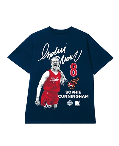 Round21 Men's and Women's Sophie Cunningham Navy Indiana Fever Player Graphic T-Shirt