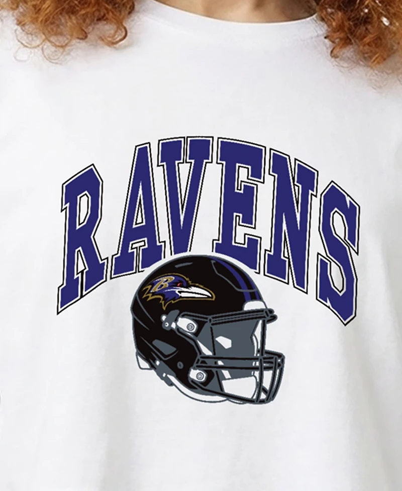 Champion Women's Baltimore Ravens Boyfriend Cropped T-Shirt