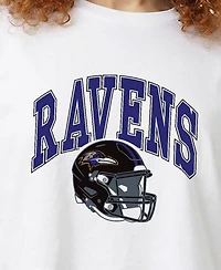 Champion Women's Baltimore Ravens Boyfriend Cropped T-Shirt