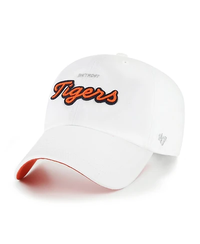 '47 Brand Women's White Detroit Tigers Trendy Script Clean Up Adjustable Hat