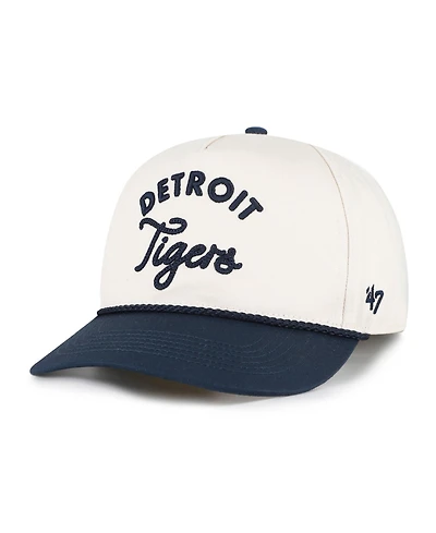 '47 Brand Men's Natural/Navy Detroit Tigers Rope Script Hitch Adjustable Hat