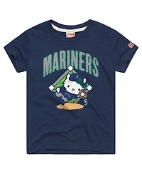 Homage Big Boys and Girls Navy Seattle Mariners Hello Kitty x Mlb Tri-Blend T-Shirt