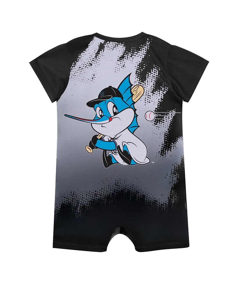 Outerstuff Baby Boys and Girls Black Miami Marlins Mascot Bodysuit