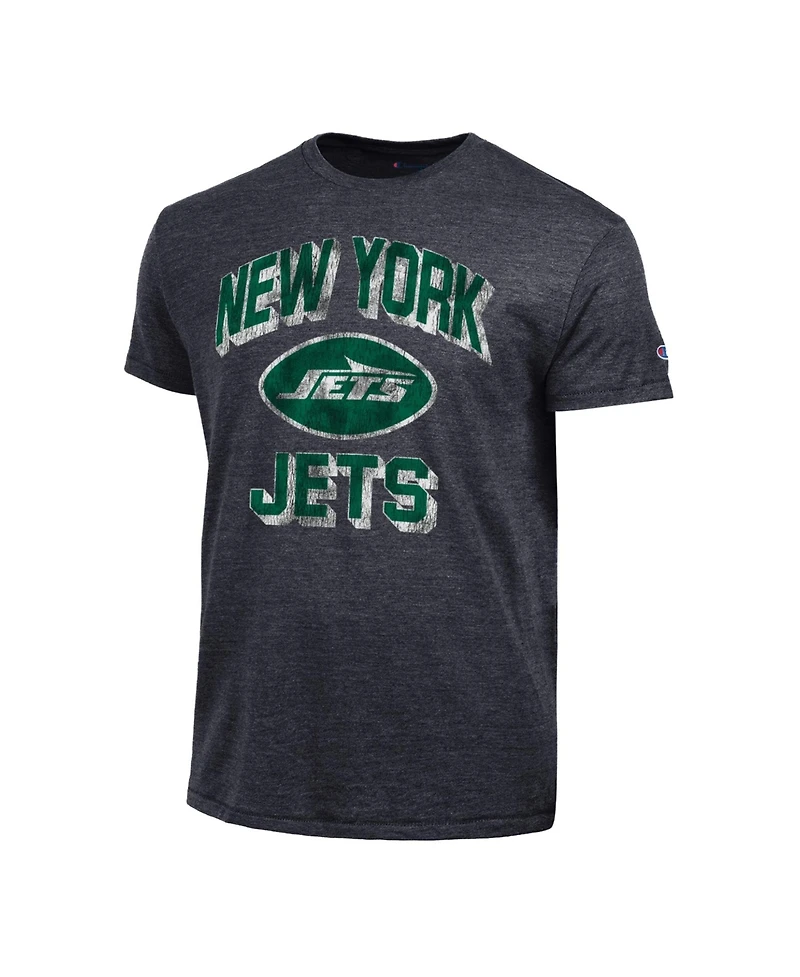 Champion Men's New York Jets Ultimate Tri-Blend Distressed Graphic T-Shirt