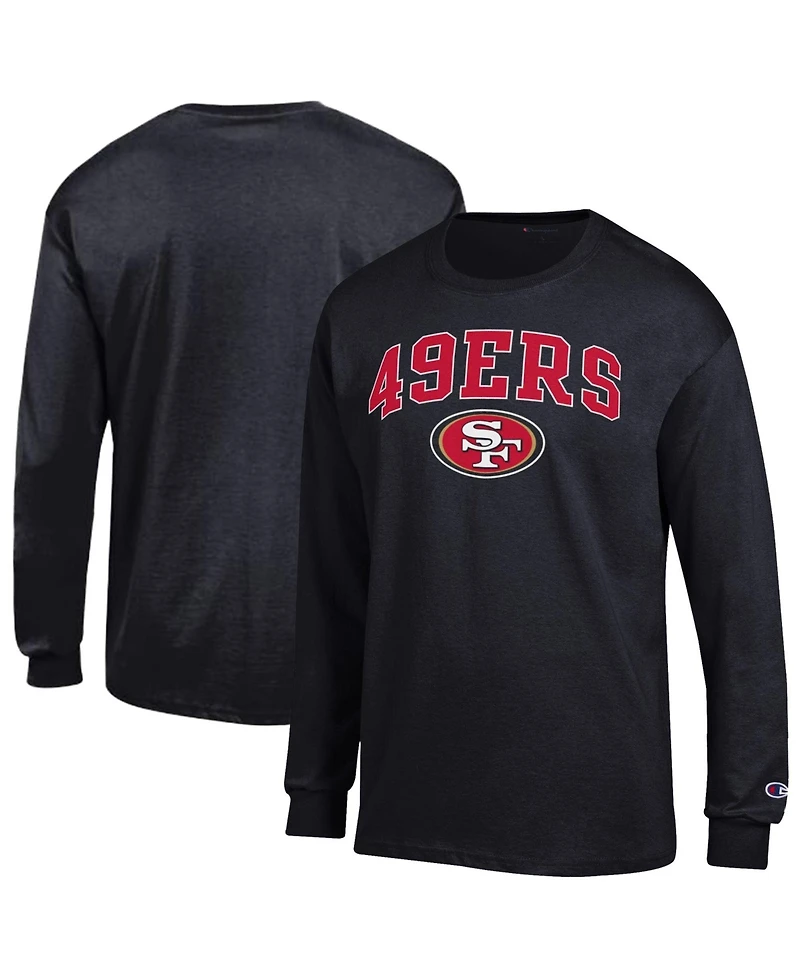 Champion Men's Black San Francisco 49ers Arch Over Logo Long Sleeve T-Shirt