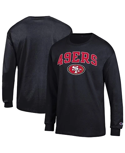 Champion Men's Black San Francisco 49ers Arch Over Logo Long Sleeve T-Shirt