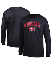 Champion Men's Black San Francisco 49ers Arch Over Logo Long Sleeve T-Shirt