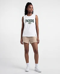 Champion Women's Green Bay Packers Sleeveless Distressed Muscle Tank Top