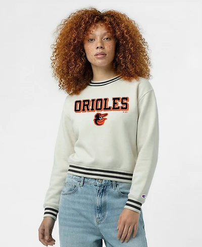 Champion Women's Cream Baltimore Orioles Reverse Weave Sweatshirt